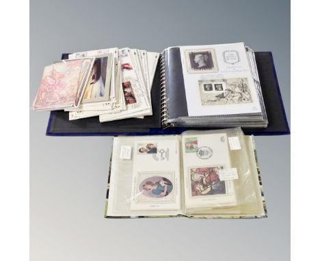 A basket of assorted First day covers and post cards 