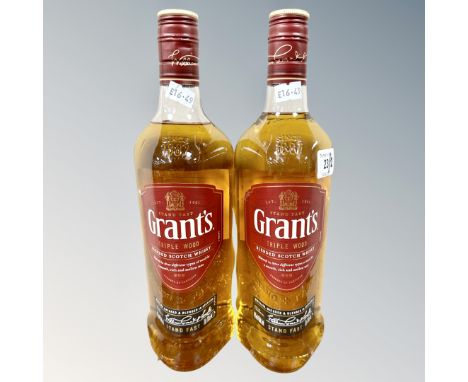 Two x Grant's Blended Scotch Whisky, each bottle 70 cl.  (2)  