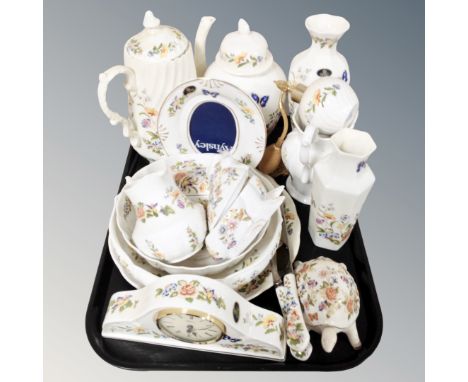 Aynsley Cottage Garden china including mantel clock, vases and trinket boxes 