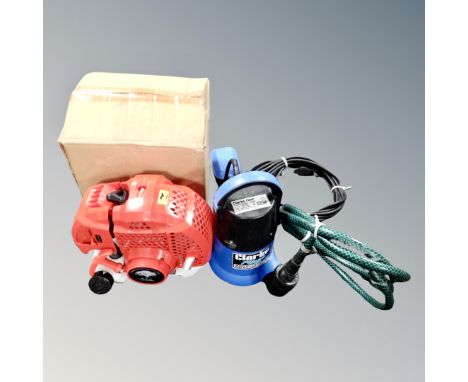 A Clark model CSE400A submersible pump, and a petrol engine 
