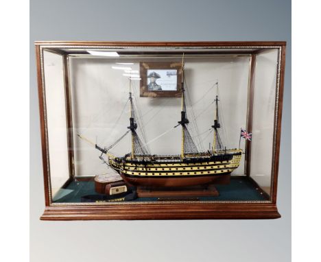 A finely detailed 1:100 scale model of Lord Nelson's flagship HMS VIctory, April 1803, built in 1983/84 by S R Ashton Esq., i