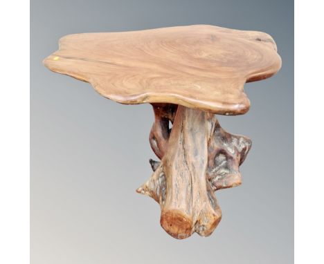 A contemporary tree trunk table, width 99 cm 