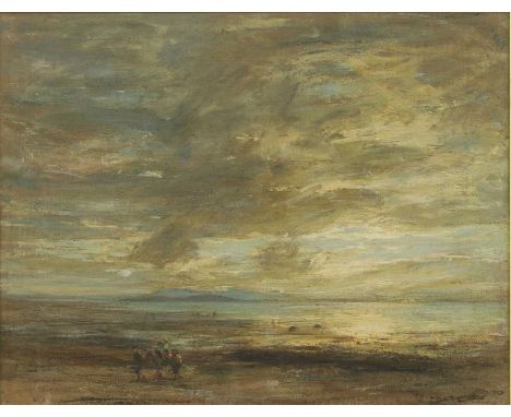 James Lawton Wingate RSA (1846-1924) 'Sunset Sands at Fairlie'signed 'WINGATE' l.r., oil on canvas laid on board39 x 49cmProv