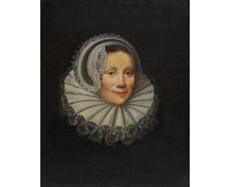 Dutch School, 17th century Portrait of a lady, bust-length, in a white lace ruff and headdressoil on canvas61 x 49cmCondition