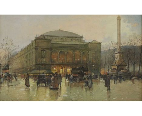Eugène Galien-Laloue (French, 1854-1941) La Théâtre du Châtalet, Parissigned 'E. Galien-Laloue' l.l., watercolour heightened 