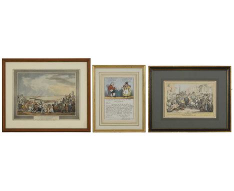 Thomas Rowlandson (1756-1827)   'Miseries of London' hand-coloured etching, published by R Ackerman, 1807; 25.5 x 36cm, visib