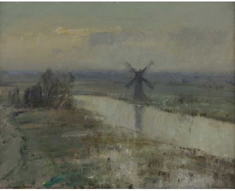 ▲ Edward Seago RWS (1910-1974) 'The Flooded River'signed 'Edward Seago' l.l., inscribed with title verso, oil on canvas40.5 x