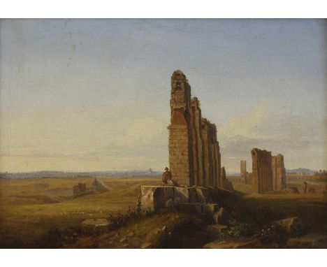 Penry Williams (1802-1885) The Roman Campagna with St Peter's in the distanceoil on canvas21.5 x 29.5cmProvenance: With Thoma