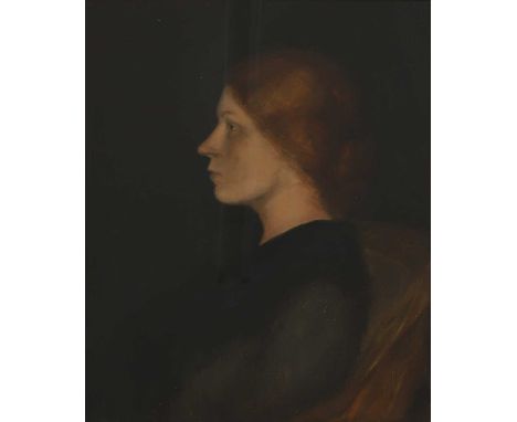 English School, late 19th century Portrait of a woman with red hair, half-length, seated in profileoil on canvas51 x 41cmCond