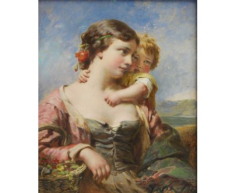 James John Hill RBA (1811-1882) Mother and childoil on card laid on board20.5 x 17.5cmCondition ReportOverall: 32 x 28.5cmMin