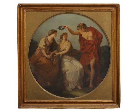 After Angelica Kauffman 'Beauty Directed by Prudence'oil on canvas, painted tondo66 x 66cmCondition ReportOverall: 80 x 80cm1