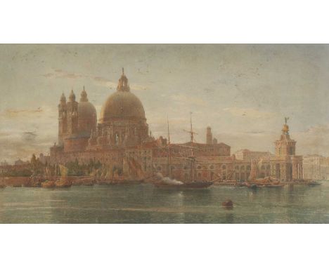 Edward Angelo Goodall RWS (1819-1908) 'The Evening Gun, Venice' - a view of the Salute and the Doganasigned 'E. A. Goodall R.