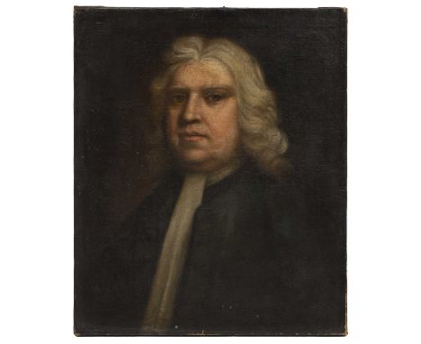 English School, early 18th century Portrait of a gentleman, half-length, in a dark green coat and white stockoil on canvas60.