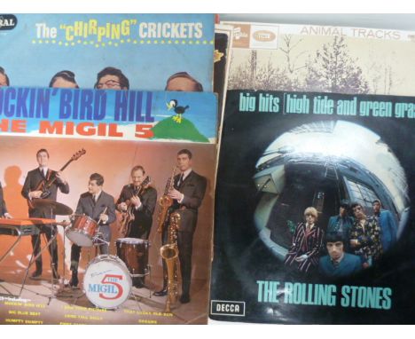 Vinyl LP Records - THE ROLLING STONES - Big Hits High Tide And Green Grass (Decca 1966 Stereo); The Crickets - The "Chirping 