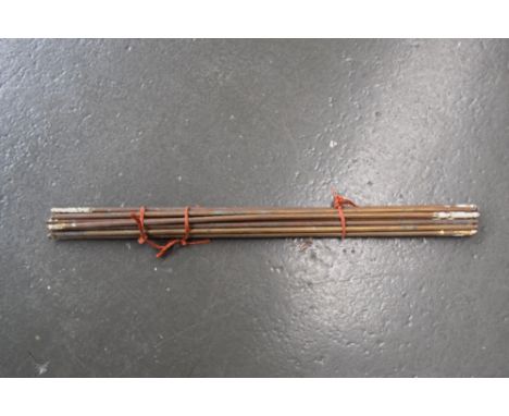 A set of fourteen brass stair carpet rods 70cmW