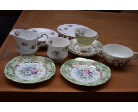 A quantity of teawares including Royal Worcester 'Lavinia', Coalport, Shelley, Elizabethan and a floral part tea set heighten