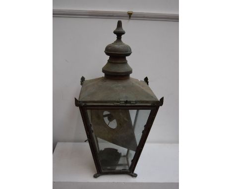A Foster and Pullen Ltd. Avil Works Bradford street lamp with original glass 90cmH