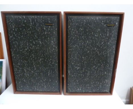 A pair of Goodmans M Range Speakers, Made in England; Magnum-K High Fidelity Loudspeaker 4-8 Ohms, 61cm high