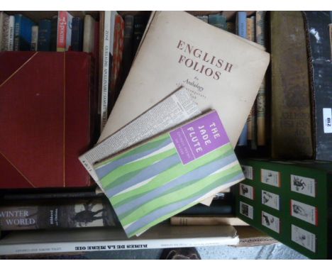 A box of various poetry books, titles including The Jade Flute, Austin Dobson's Poems, Poems by Alice Meynell, EE Cummings, N