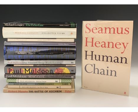 SEAMUS HEANEY. 'Human Chain.' First edition, unclipped dj, Faber &amp; Faber, 2010; RICHARD MURPHY. 'The Battle of Aughrim an