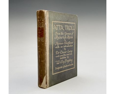 WILLY POGANY ILLUSTRATIONS. 'Atta Troll.' Signed and inscribed by illustrator, original boards with gilt title, loose card on