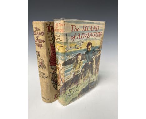 ENID BLYTON. 'The Island of Adventure.' first edition, with decorative original cloth, cloth soiled, foxing to edges of text 