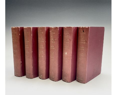 EDWARD GIBBON. 'The Decline and Fall of the Roman Empire.' Six volumes (missing 7th), original cloth, coners bumped, spines f