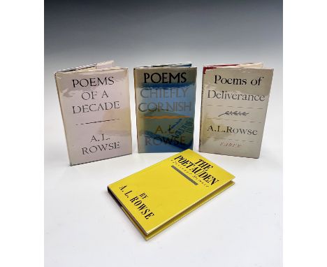 A. L. ROWSE. 'Poems of a Decade 1931-1941.' Signed, original cloth, unclipped dj, Faber &amp; aber; 'Poems of Deliverance,' s