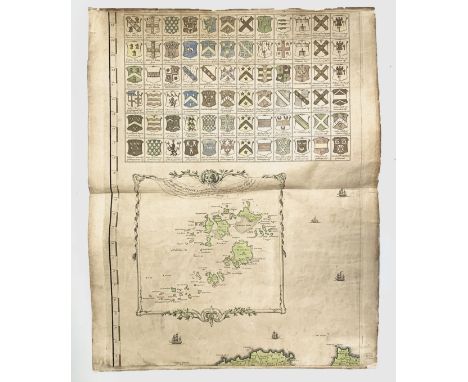 THOMAS MARTYN. 'A New and Accurate Map of the County of Cornwall.....' Engraved and hand coloured sheet from the large scale 