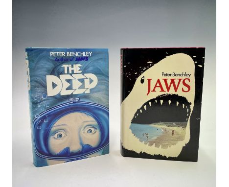 PETER BENCHLEY. 'Jaws.' First edition, unclipped dj, Book Club Associates, 1974; 'The Deep,' First edition, unclipped dj, And