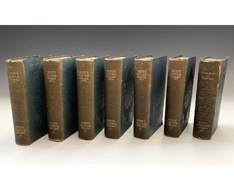 BOHNS CLASSICAL LIBRARY. 'The Natural History of Pliny,' six volumes, original embossed cloth, spines sun bleachex, rubbed an