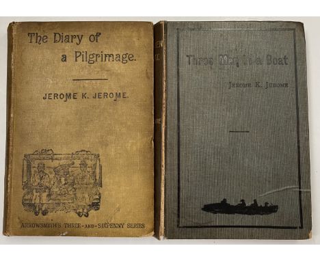 JEROME K. JEROME. 'Three Men in a Boat'. First edition, original cloth, spine cloth loose, front board wrinkled, illustration