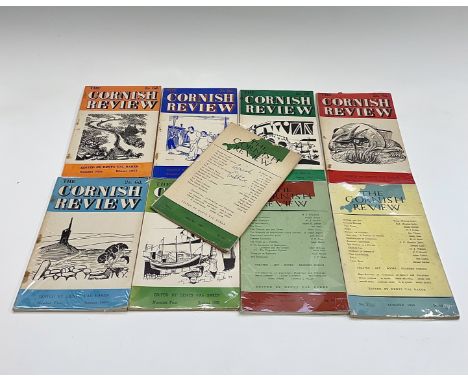 'The Cornish Review,' first nine issues, edited by Denys Val Baker, illustrated boards, cellophane protective wraps, small am