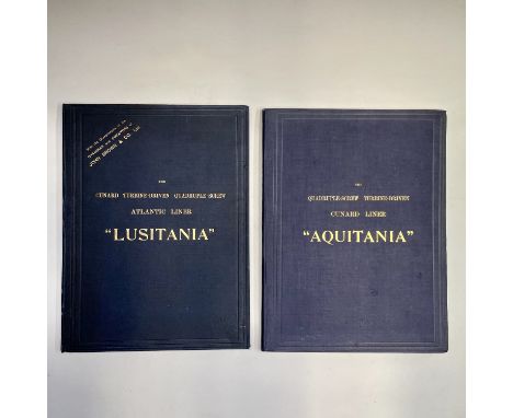 THE CUNARD LINE. 'The Cunard Turbine-Driven Quadruple-Screw Atlantic Line "Lusitania".' Original cloth, b+w illustrations thr
