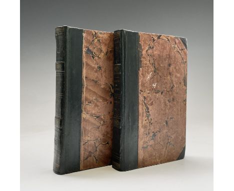 THOMAS BEWICK. 'A History of British Birds.' Vol one and two, half morocco, raised bands on gilt embossed spine, gilt edges t