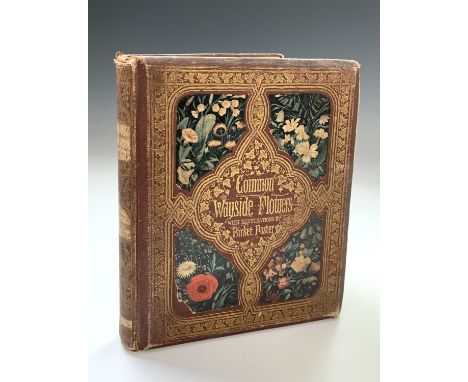 BIRKET FOSTER ILLUSTRATIONS. Common Wayside Flowers by Thomas Miller. First Edition, colour plates, decorative pictorial bind