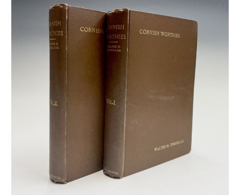 WALTER H. TREGELLAS. 'Cornish Worthies: Sketches of Some Eminent Cornish Men and Families.' Two volumes, original boards, rub