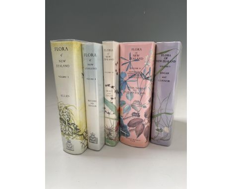 BOTANY. 'Flora of Nealand'. Five volumes, original cloth, unclipped dj's, P. D. Hasselberg, Wellington, 1982 1976 1980 1988 2