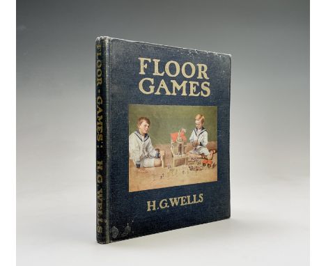 H. G. WELLS. 'Floor Games.' Photographic plates complete plus drawings by J R Sinclair, orig boards with onlay, 1911. Slightl