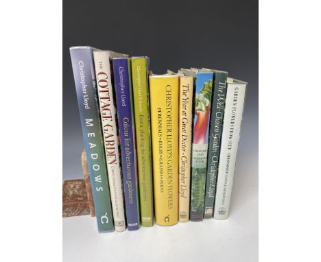 CHRISTOPHER LLOYD. Nine books including 'Garden Flowers,' 'Meadows,' and 'Exoctic planting for adventurous gardeners,' all vg