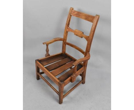 A 19th Century Ladder Back Armchair, Cut Down 