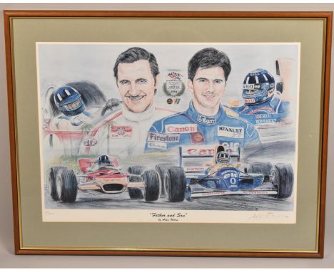 A Framed Alan Willis Print, Father and Son, Limited Edition and Signed 76/50 