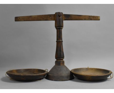 A Set of Early 19th Century Welsh or West Country Dairy Pan Scales, 38cms High