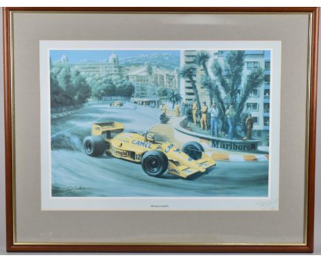 A Framed Formula One Print by Tony Smith, Limited Edition 112/550, 1987 Monaco Grand Prix, 54x36cm 