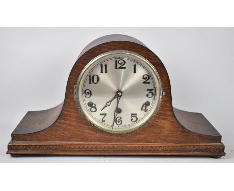 A Mid 20th century Oak Westminster Chime Mantel Clock 