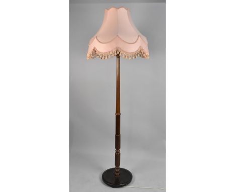 A Mid 20th Century Mahogany Standard Lamp and Shade 