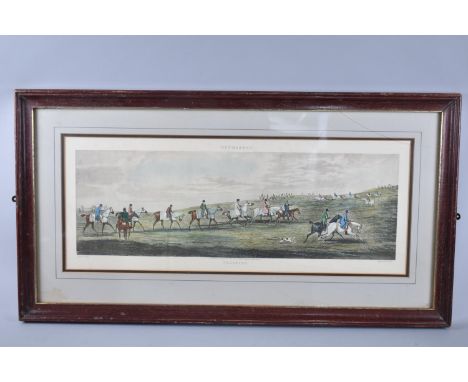 A Framed Racing Print After Alken, Newmarket Training, 63x21cm 