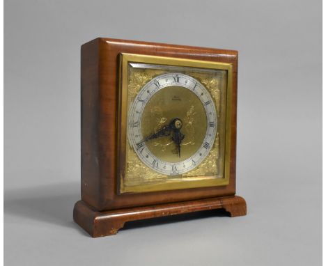 A Mid 20th Century Elliot Mantel Clock having Gilt Spandrels and Dial, Silvered Chapter Ring and Walnut Case, Working Order, 