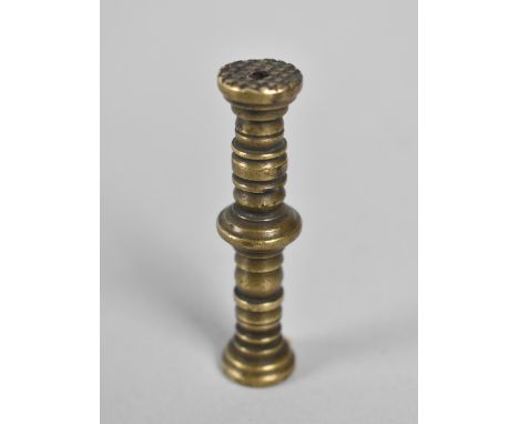 A Late 19th Century Bronze Combination Seal, Pipe Cleaner and Tamper, 6cms Long 
