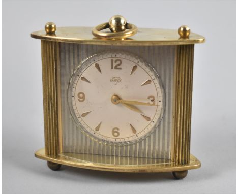 A Miniature Brass Case Carriage Clock, Smiths Empire, 8cms Wide 
